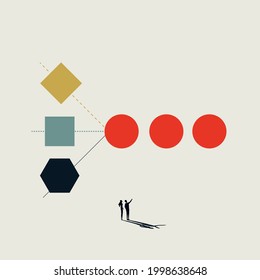 Business microservices and process automation vector concept. Symbol of innovation and new technology. Minimal eps10 illustration.