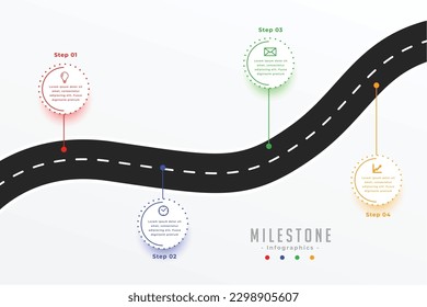 business milestone roadmap template start journey for growth vector