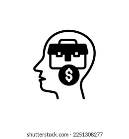 Icono Mind de negocio en vector. Logotipo