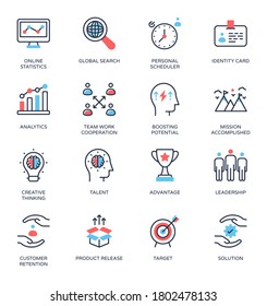 Business and Minimal Color icons, stroked - Vectors