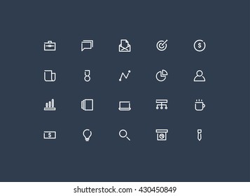 Business Minimal Icons Set Vector.line Design.