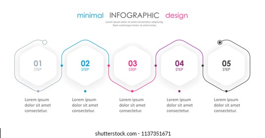 Business minimal Infographic design template with 5 options or steps. Can be used for process diagram, presentations, workflow layout, banner, flow chart, info graph. Business minimal Infographic design template with 5 options or steps. Can be used for process diagram, presentations, workflow layout, banner, flow chart, info graph.
