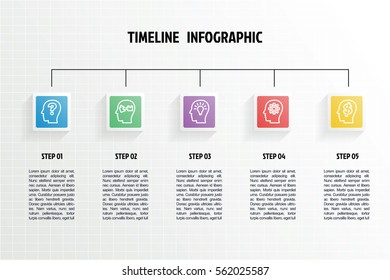 business minimal infographic template, 5 steps timeline infographic layout, vector design element with icons