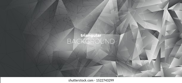 Business Minimal Poster. Graphic Polygon Wallpaper. Foil Geometry Texture. 3d Modern Landing Page. Metallic Minimal Concept. Gray Vector Polygon Background. Vector Landing Page. Minimal Design.