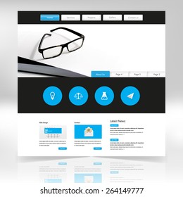 Business minimal website design template, Vector Eps 10
