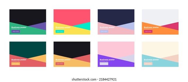 Afiche minimalista de negocios con diferentes colores. Concepto de ilustración de vector