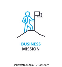 Business Mission Concept , Outline Icon, Linear Sign, Thin Line Pictogram, Logo, Flat Vector, Illustration