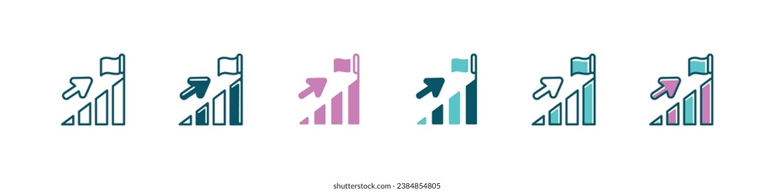 misión de negocios ir indicador principal icono vector éxito estrategia objetivo ilustración de símbolo para web y aplicación