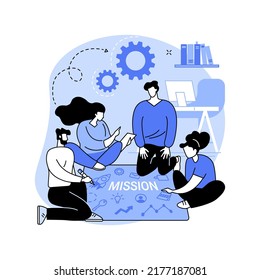 Business mission isolated cartoon vector illustrations. Group of people work together, having common business mission, entrepreneur idea, startup management, partnership vision vector cartoon.