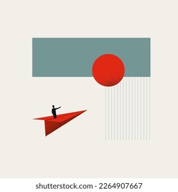 Business mission vector concept. Symbol of voyage, exploration, challenge. Minimal design eps10 illustration.