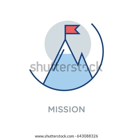 Business Mission Vector Icon Flat Style 