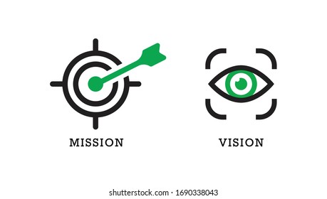 Business mission and vision flat icon vector design