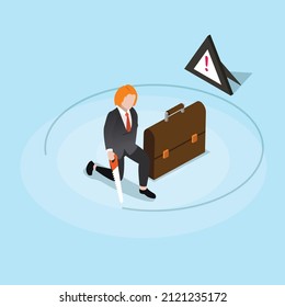 Business mistake 3D isometric vector concept for banner, website, illustration, landing page, flyer, etc