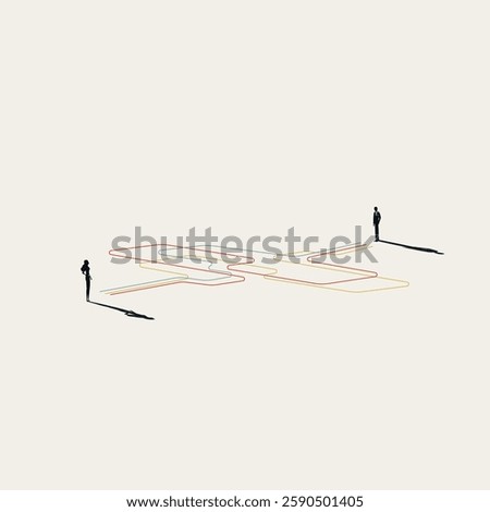Business misunderstanding vector concept. Symbol of disagreement, discussion, negotiation. Minimal design eps10 illustration