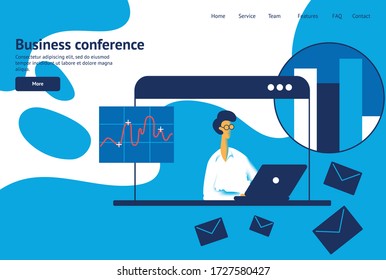 Business mobile analytic support graph statistic app service investment. Vector illustration. 