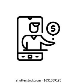  Business, mobile banking icon, elements of Business and Financial icon set, premium line icon for web design and app development