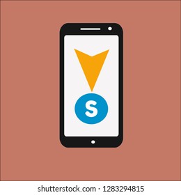 business mobile dollar vector icon