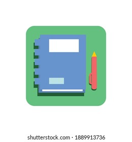Business mobile icon with flat planner and pen vector illustration