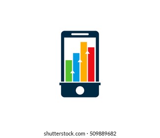 Business Mobile Stats Logo Design Template