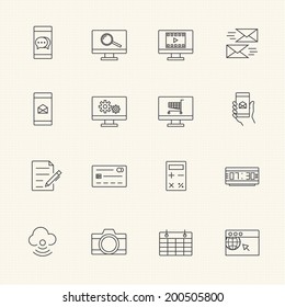 Business and Mobile technology icon set, Line icon