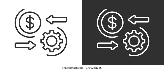 Colección De Vector Del Icono Del Modo Del Negocio Aislada En Blanco Y Negro