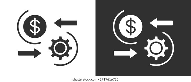 Colección De Vector Del Icono Del Modo Del Negocio Aislada En Blanco Y Negro