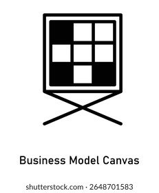 Business model canvas icon with segmented planning structure