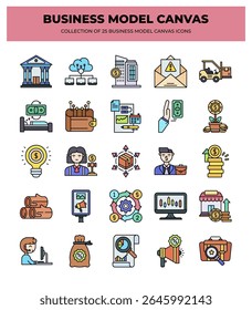 Iconos del lienzo del modelo de negocio. Una guía visual para la planificación estratégica