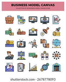 Business Model Canvas Icons. A Visual Guide to Strategic Planning