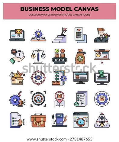 Business Model Canvas Icons. A Visual Guide to Strategic Planning