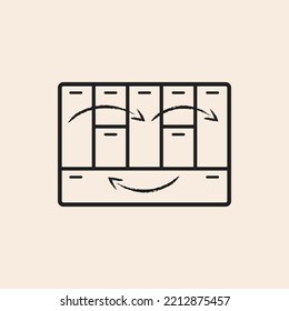 Business Model Canvas Strategy Outline Icon with arrows and funny face.