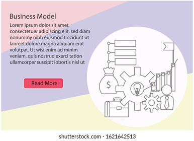 Business model concept. Creative idea design.  Flat vector illustration for template, brochure, presentation or  web page. 