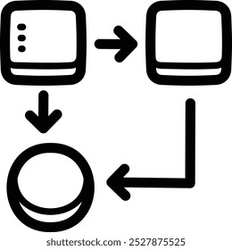 Ícone e ilustração de vetor de doodle do modelo de negócios