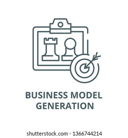 Business model generation line icon, vector. Business model generation outline sign, concept symbol, flat illustration