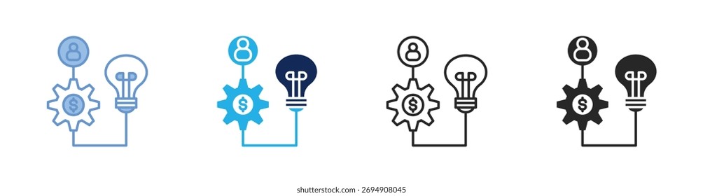 Coleção de Ícones do Business Model com Vários Estilos