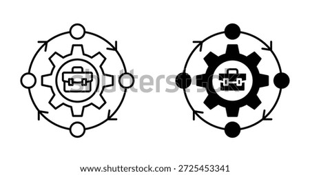 Business model icon. Line with editable stroke and flat for Web