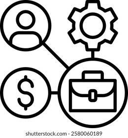 Business Model icon line vector illustration