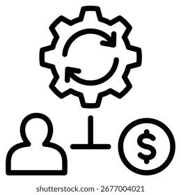 Ilustração do vetor da linha do ícone do modelo de negócios