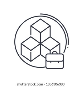 Icono de modelo de negocio, ilustración lineal aislada, vector de línea delgada, signo de diseño web, símbolo de concepto de contorno con trazo editable sobre fondo blanco.