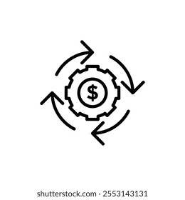Logotipo lineal del icono del modelo de negocio aislado