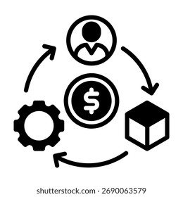 Ilustração de vetor misto do ícone do modelo de negócios