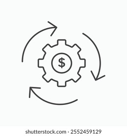 Business model icon set in blackthin line style.