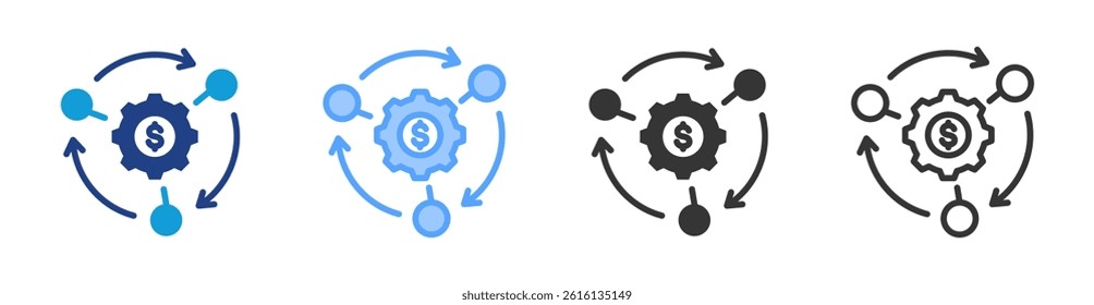 Business Model icon set multiple style collection