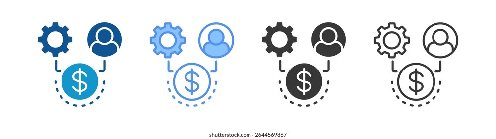 Business Model Icon Set Multiple Style Collection