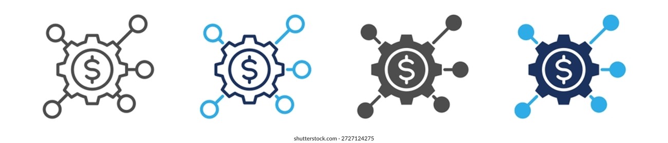 business model icon set with multiple concept