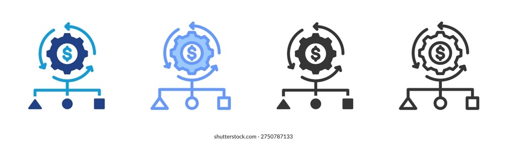 Business Model icon set multiple style collection