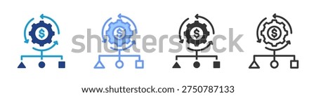 Business Model icon set multiple style collection