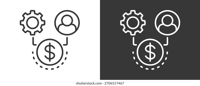 Conjunto De Ícones E Vetores Do Business Model Isolado Em Preto E Branco