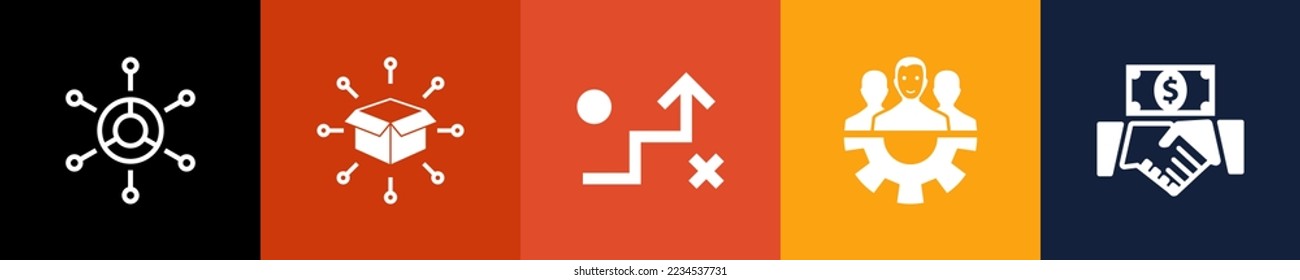 business model icons Infographic design template. Creative concept with 5 steps