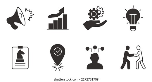 Business Model Icons Set . Business Model Pack Symbol Vector Elements For Infographic Web